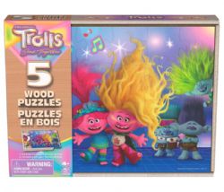 SPINMASTER CASSE-TÊTE EN BOIS 5 EN 1 8 ET 24 PIÈCES - TROLLS #6070458